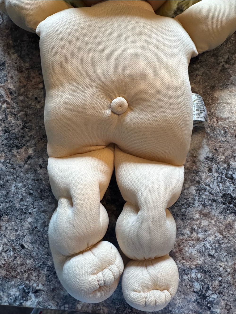 A Cabbage Patch Kid doll with blonde yarn hair and a purple dress - Picture 4 of 11